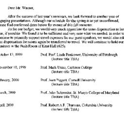 Correspondence, 1999-09-20....