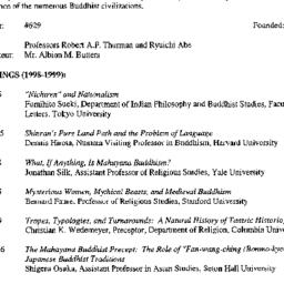 Schedules, Buddhist Studies...