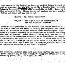 Announcements, 1964-05-08. ...