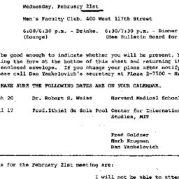 Announcements, 1968-02-21. ...