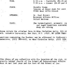 Announcements, 1973-11-01. ...