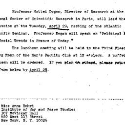 Announcements, 1969-04-08. ...