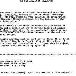Announcements, 1971-04-09. ...