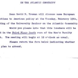 Announcements, 1963-01-29. ...