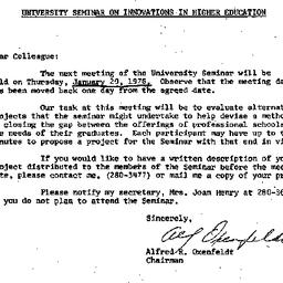 Announcements, 1976-01-12. ...