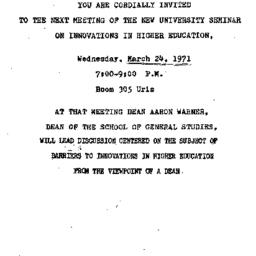 Announcements, 1971-03-24. ...