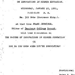 Announcements, 1971-01-20. ...