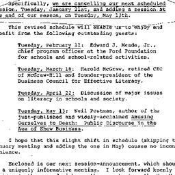 Announcements, 1986-01-07. ...