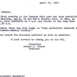 Announcements, 1969-04-24. ...