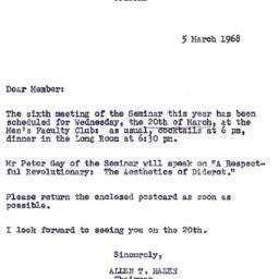 Announcements, 1968-03-05. ...