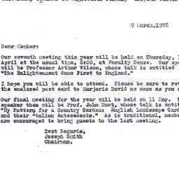 Announcements, 1978-03-09. ...