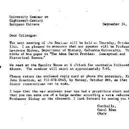 Announcements, 1984-09-24. ...