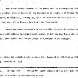 Announcements, 1975-01-23. ...