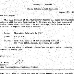 Announcements, 1987-01-26. ...