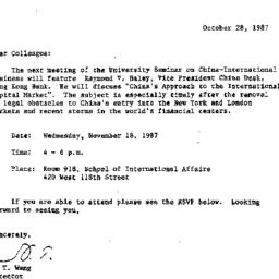 Announcements, 1987-10-28. ...