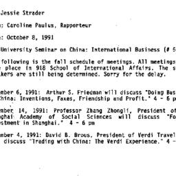 Announcements, 1991-10-08. ...