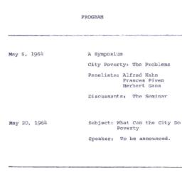 Schedules, The City, semina...