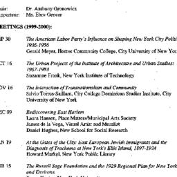 Schedules, The City, semina...