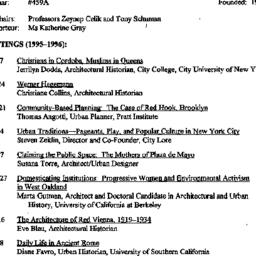 Schedules, The City, semina...