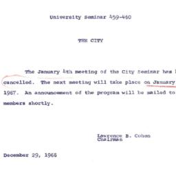Announcements, 1966-12-29. ...