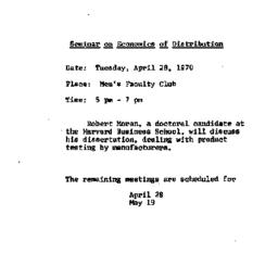 Announcements, 1970-04-28. ...