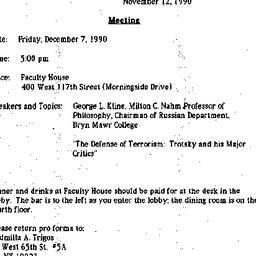 Announcements, 1990-11-12. ...
