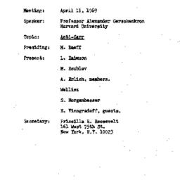 Minutes, 1969-04-11. Slavic...