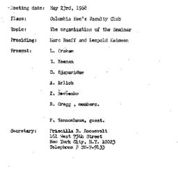 Minutes, 1969-05-23. Slavic...