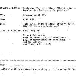 Announcements, 1982-04-30. ...