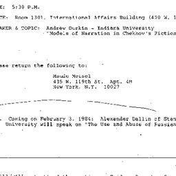 Announcements, 1983-12-02. ...
