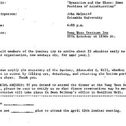 Announcements, 1977-04-15. ...