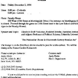 Announcements, 1994-11-15. ...