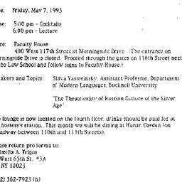 Announcements, 1993-04-12. ...