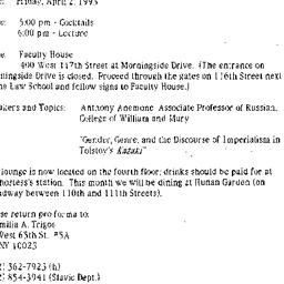 Announcements, 1993-03-11. ...