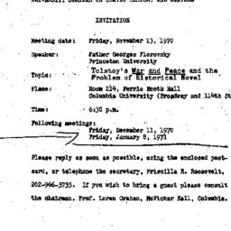 Announcements, 1970-11-13. ...