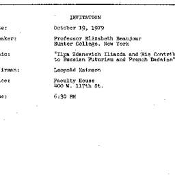 Announcements, 1979-10-19. ...