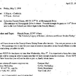 Announcements, 1999-04-23. ...