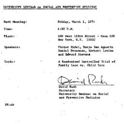 Announcements, 1974-02-07. ...