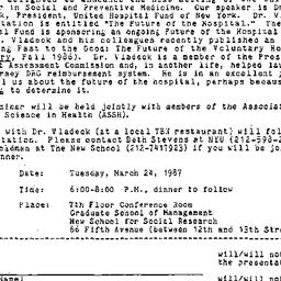 Announcements, 1987-03-05. ...