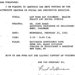 Announcements, 1981-02-02. ...
