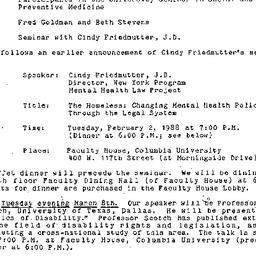 Announcements, 1988-01-22. ...