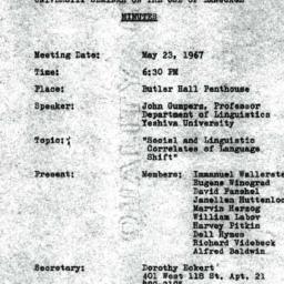 Minutes, 1967-05-23. The Us...