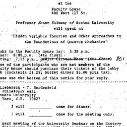 Announcements, 1974-11-05. ...