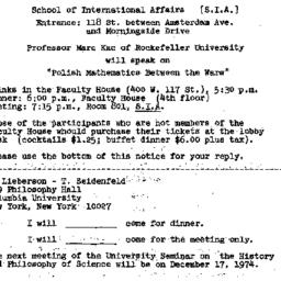 Announcements, 1974-12-02. ...