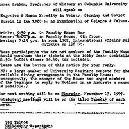 Announcements, 1977-10-18. ...
