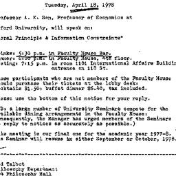 Announcements, 1978-04-18. ...