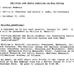 Announcements, 1994-12-23. ...