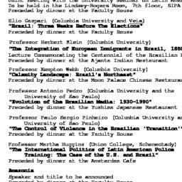Schedules, Brazil, seminar ...