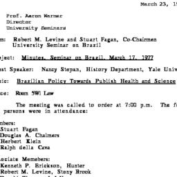 Minutes, 1977-03-17. Brazil...