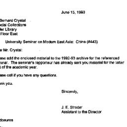 Correspondence, 1993-06-15....